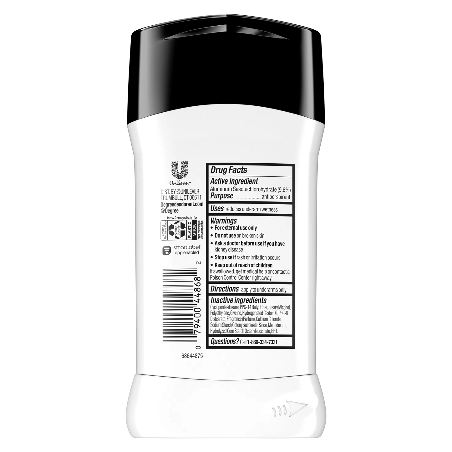 Degree UltraClear Black+White Driftwood Antiperspirant Deodorant Stick - 85g