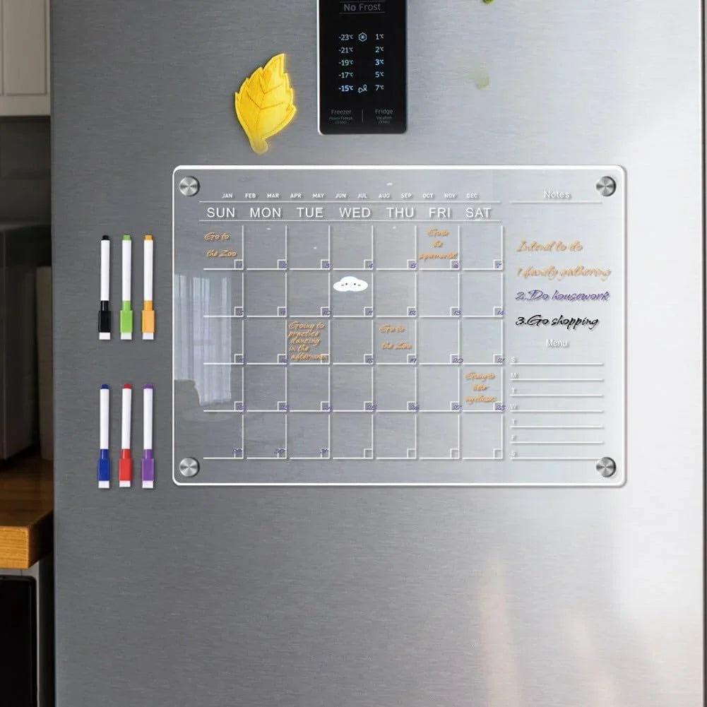 Acrylic, Magnetic Monthly Weekly Planner Calendar Boards