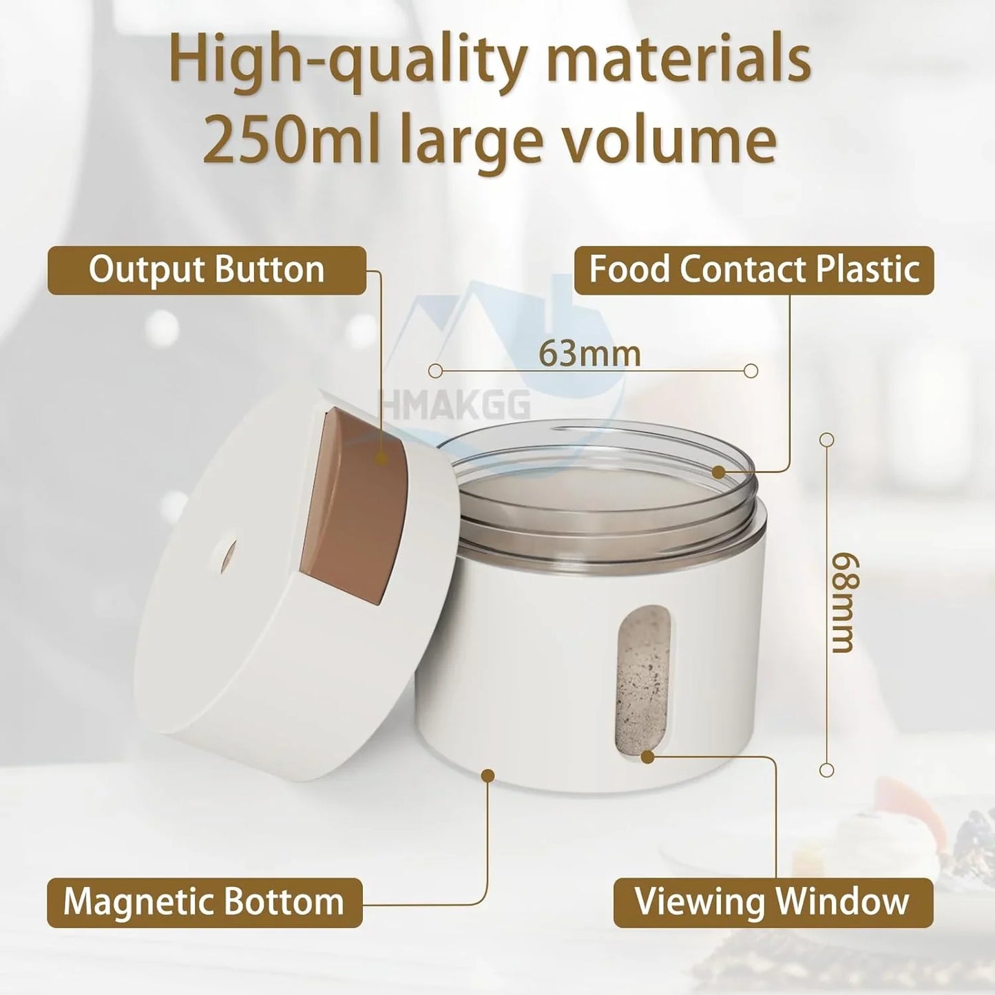 Wall Mounted Magnetic Seasoning Box -  6 Pcs Set