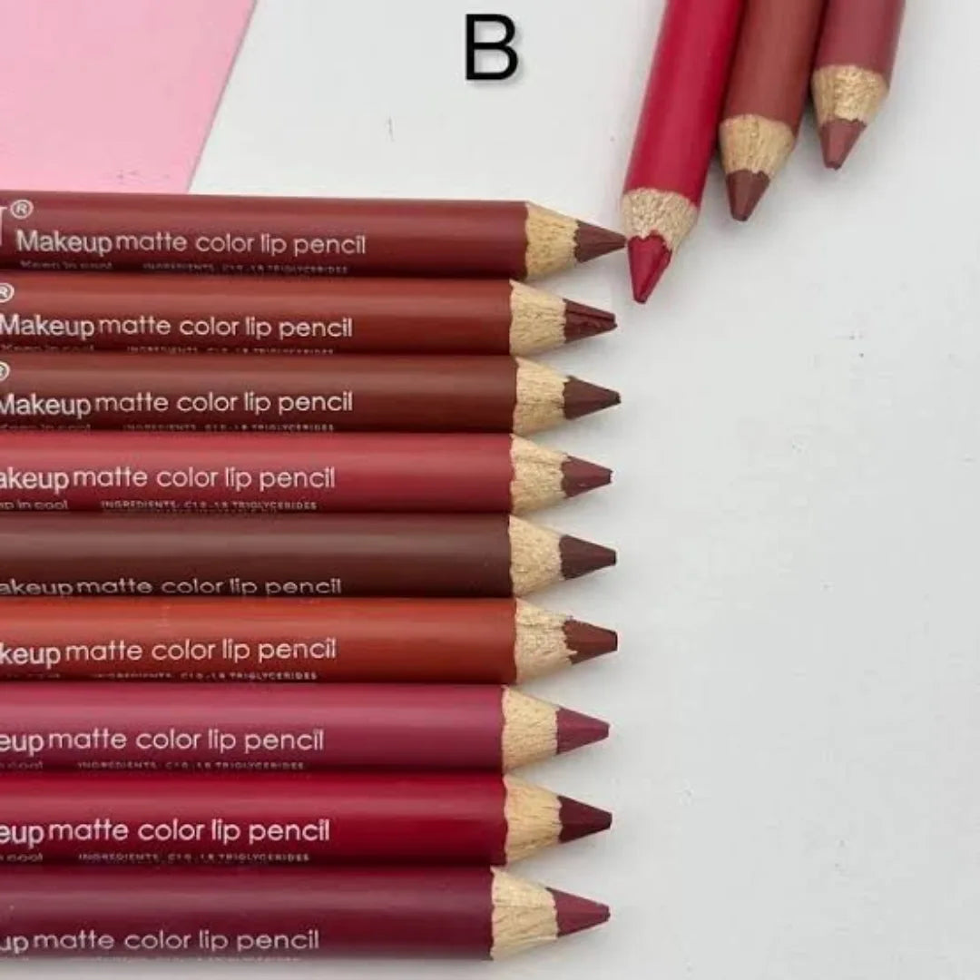 Lareen Makeup Matte Lip Pencil Pack of 12