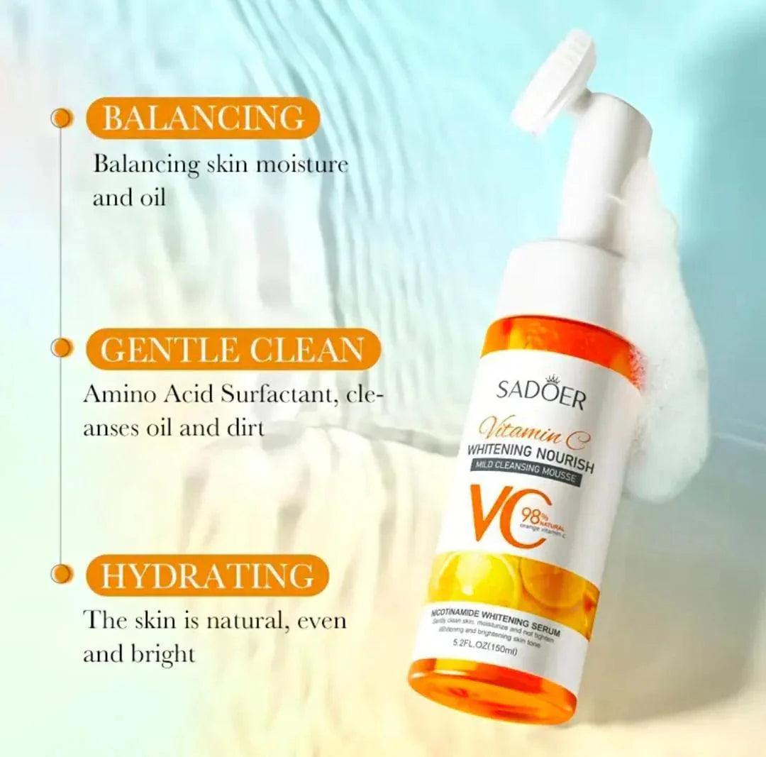 Sadoer Vitamin C Whitening Nourishing Mild Cleansing Mousse 150ml | Premium Skincare & Beauty Products in Pakistan