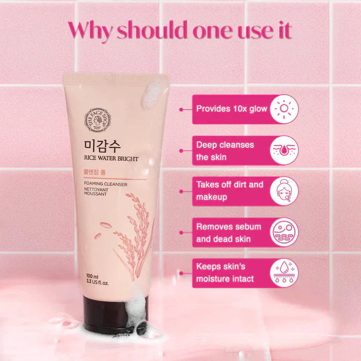 The Face Shop - Rice Water Bright Cleansing Foam 150ml | Premium Skincare & Beauty Products in Pakistan