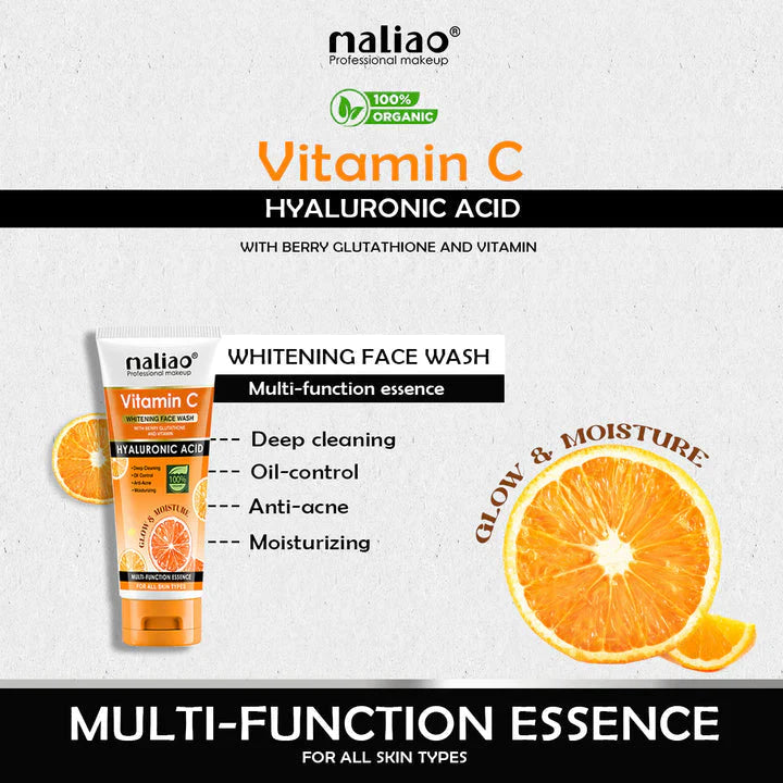 Maliao Vitamin C Face Wash with Berry Glutathione & Hyaluronic Acid