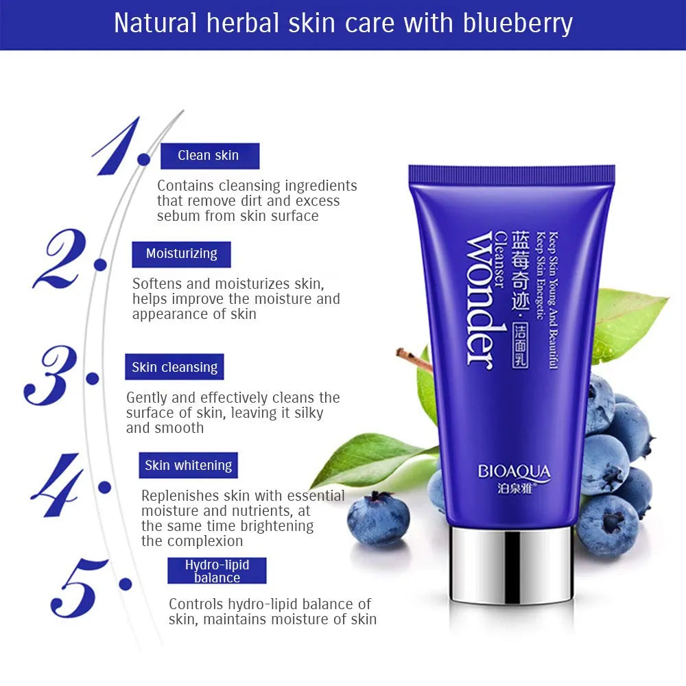 BIOAQUA Blueberry Wonder Skin Nutritional Cleansing  Moisturizing Cleanser - 100g | Premium Skincare & Beauty Products in Pakistan
