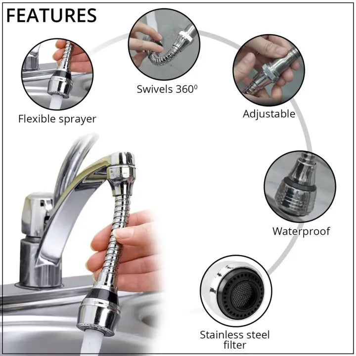 360° Rotatable Sink Faucet Sprayer
