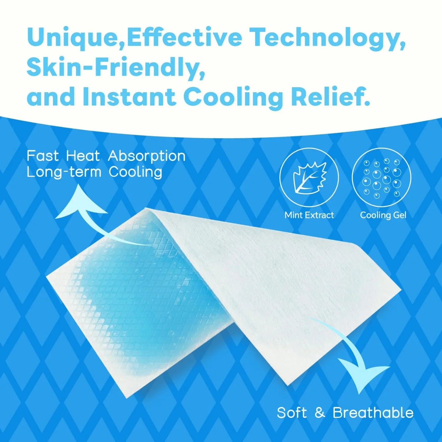 Migraine Cooling Headache Patch with Menthol & Camphor - 6 pcs
