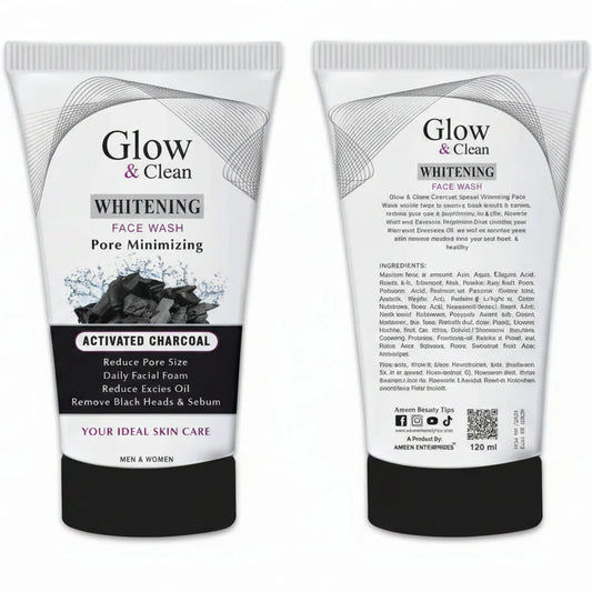 Glow & Clean Whitening Activated Charcoal Face Wash - 120ml | Premium Skincare & Beauty Products in Pakistan
