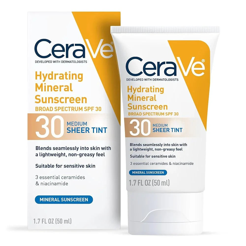 CeraVe Hydrating Mineral Sunscreen Broad Spectrum SPF 30 FACE SHEER TINT