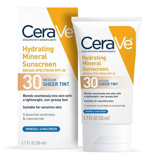 CeraVe Hydrating Mineral Sunscreen Broad Spectrum SPF 30 FACE SHEER TINT