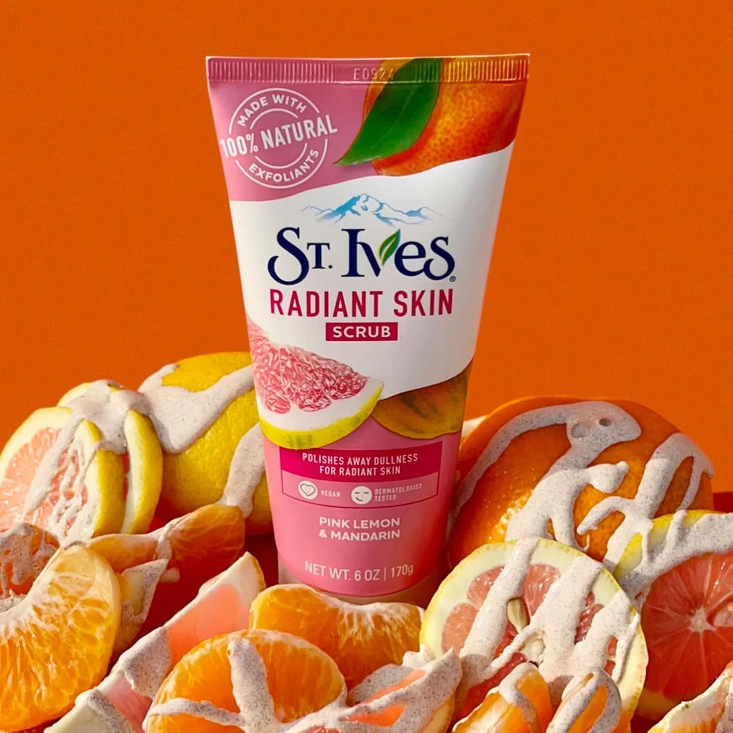 St. Ives Radiant Skin Face Scrub, Pink Lemon and Mandarin Orange - 170g