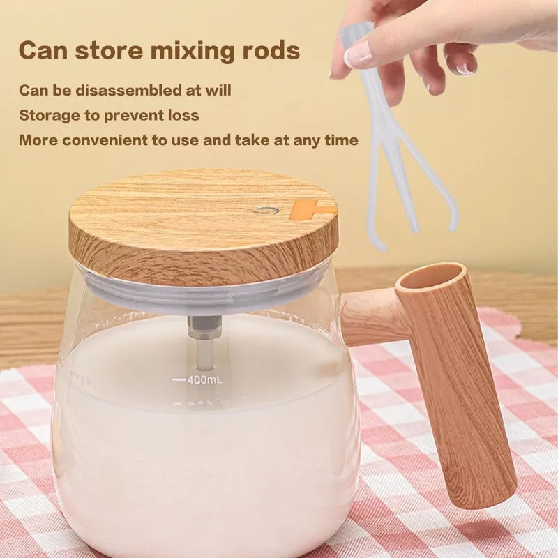 Self-Stirring Glass Coffee Mug – Electric High-Speed Mixing Cup - 400ml