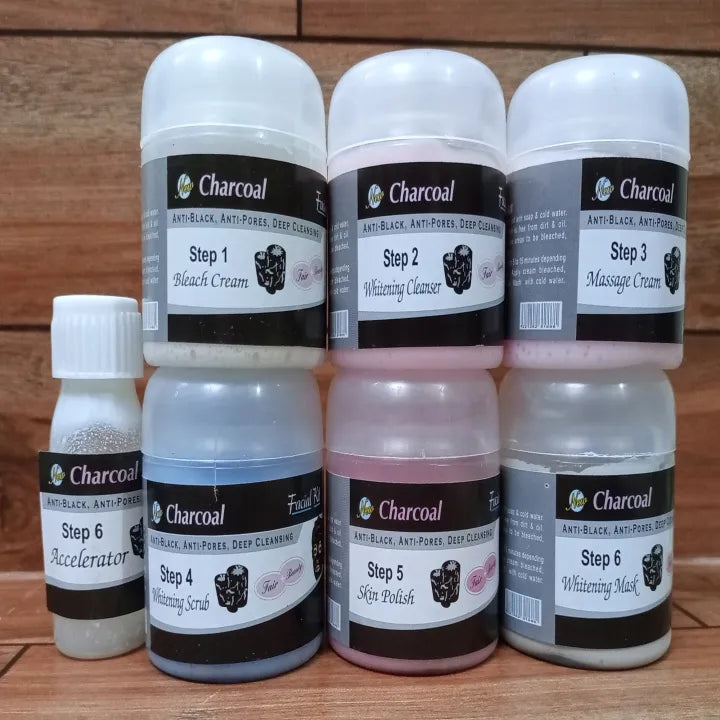Charcoal Facial Kit (6 x 100 ML) / High Quality Charcoal Facial Kit Set | Premium Skincare & Beauty Products in Pakistan