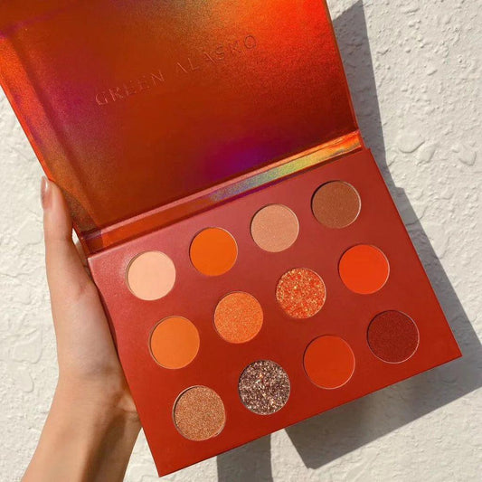 12 Color Green Alasko Sunset Eyeshadow Palette
