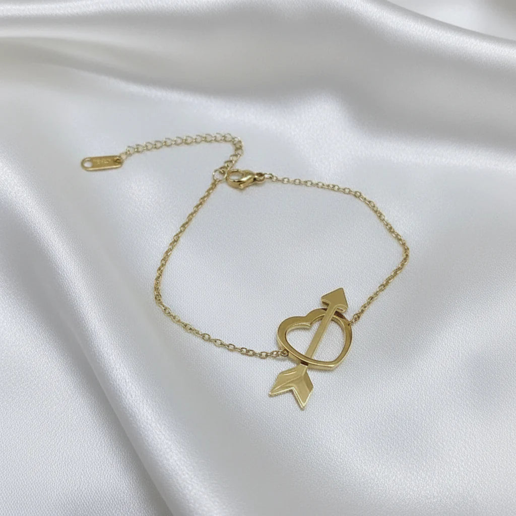 Stainless Steel Bracelets Arrow Through The Heart
