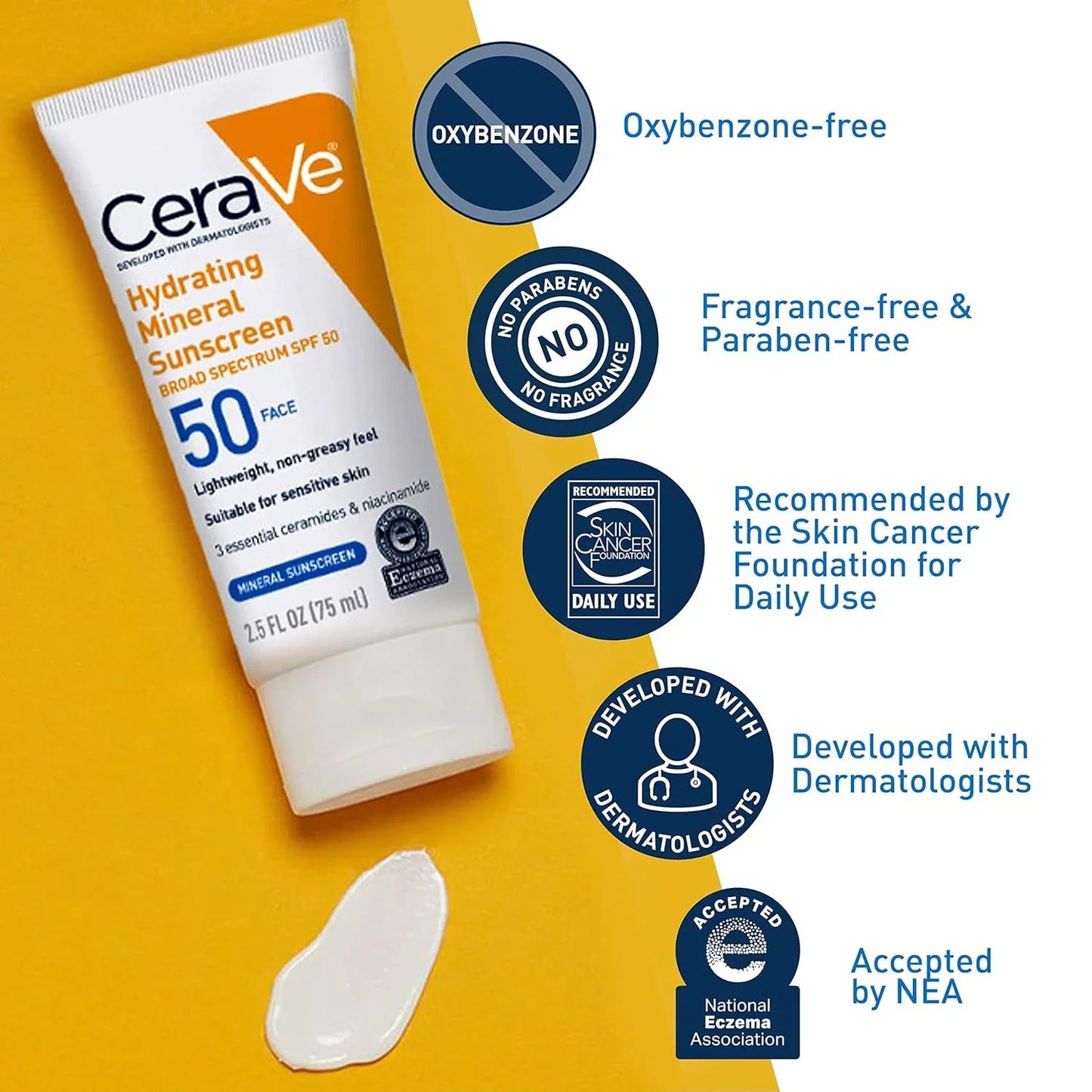 Cerave Hydrating Mineral Sunscreen SPF 50 Face Lotion - 75ml | Premium Skincare & Beauty Products in Pakistan