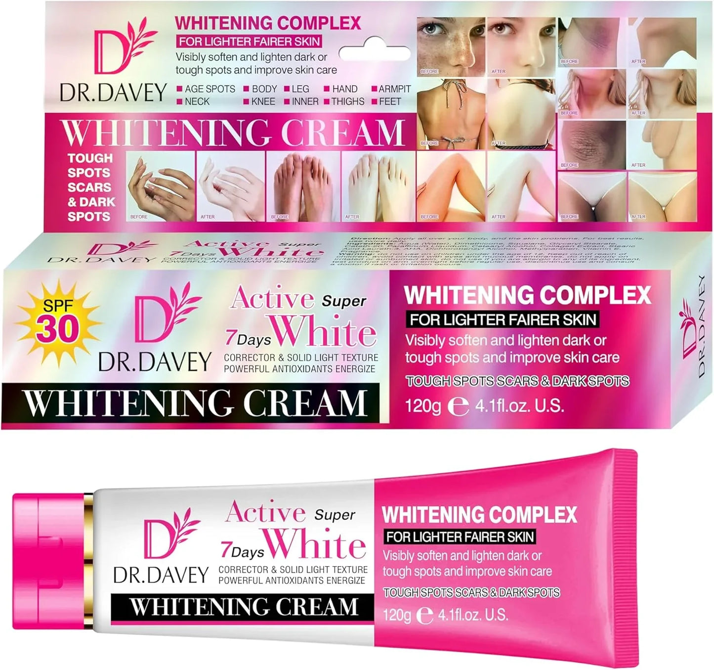 Dr Davey Active Super Private Parts Whitening Cream - 120g
