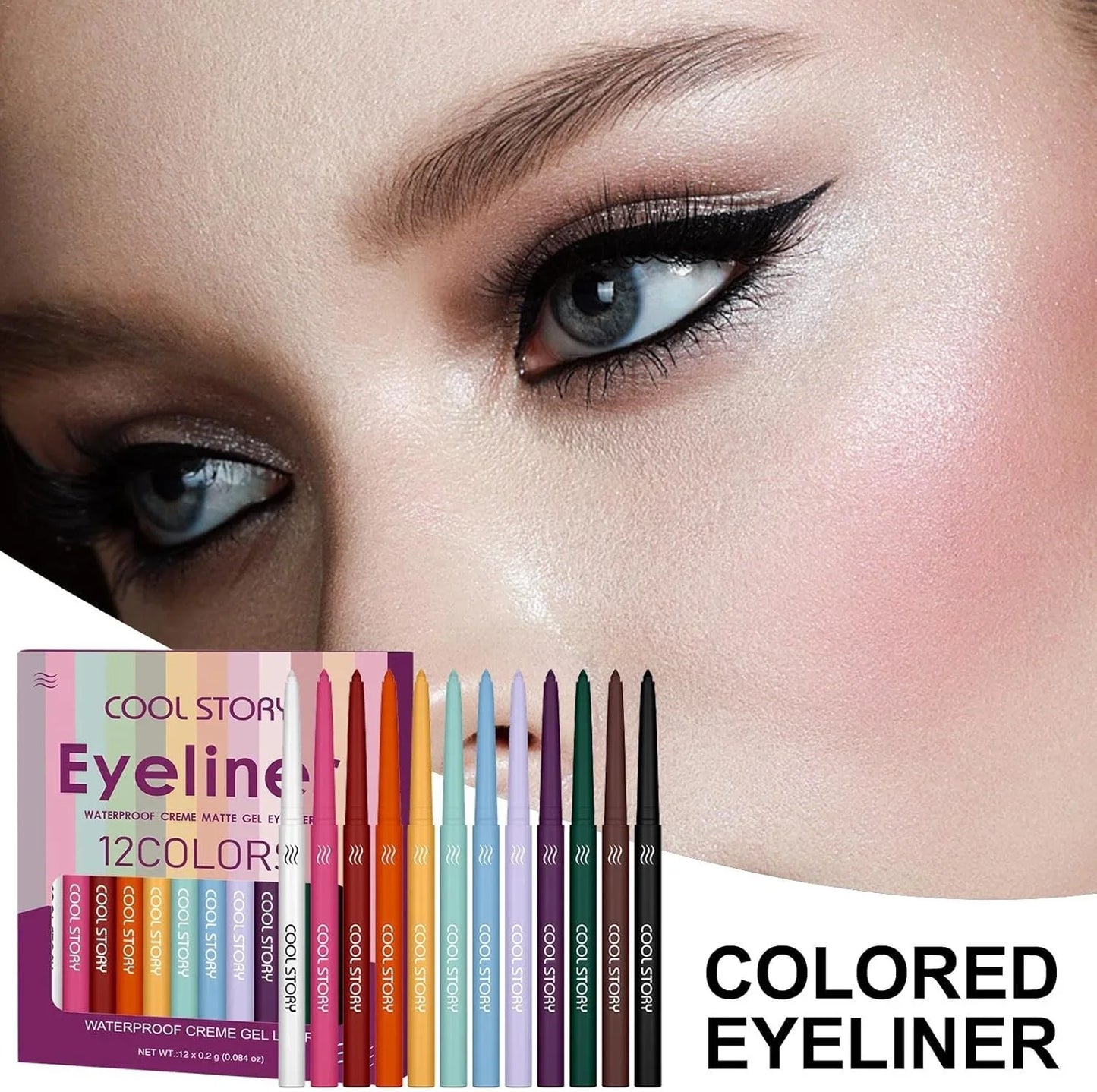 Cool Story Waterproof Colored Matte Lip Liner - 12 pcs Set