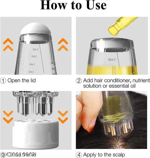 Transparent Hair Oil Applicator & Scalp Massager