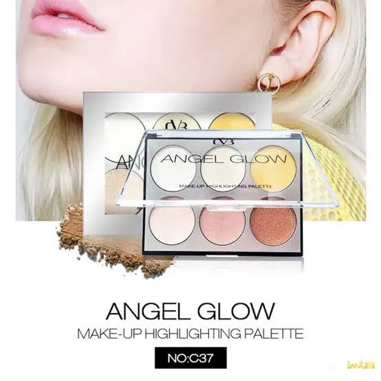 CVB 6 Shades High Definition Angel Glow Makeup Highlighter Palette C37