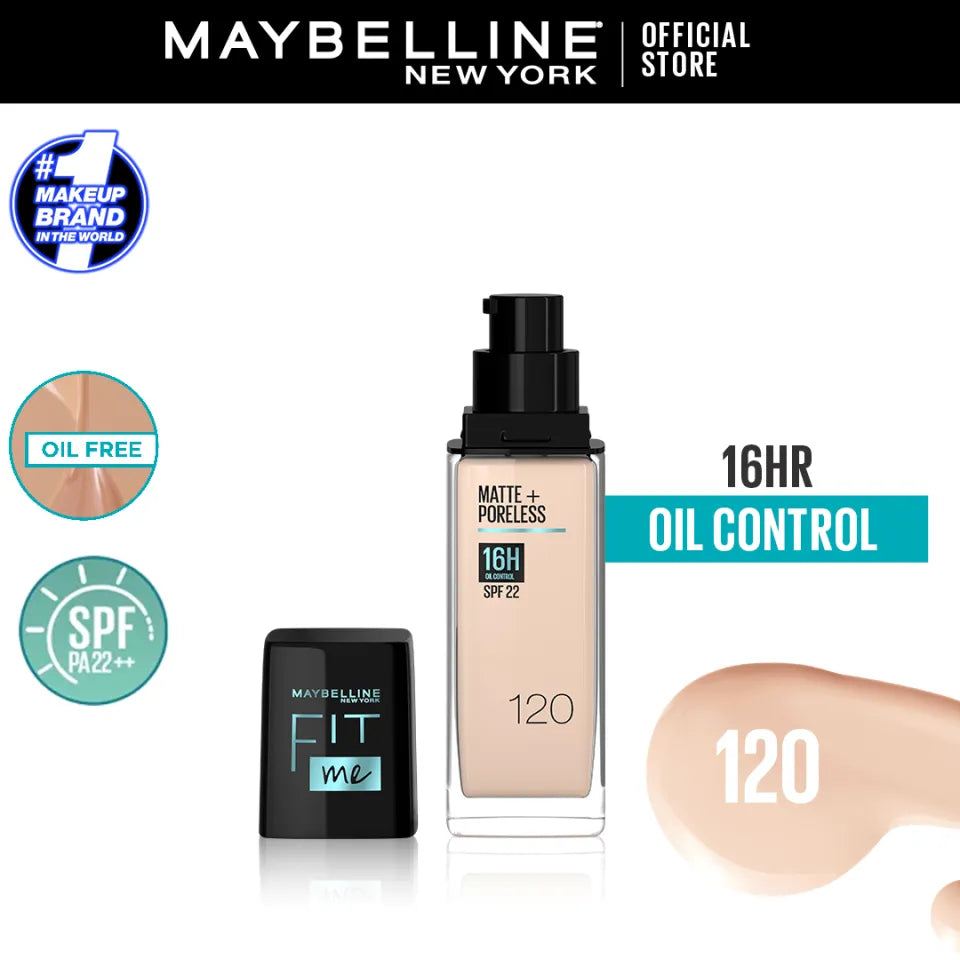 Original Maybelline New Fit Me Matte + Poreless Liquid Foundation Spf 22 30ml