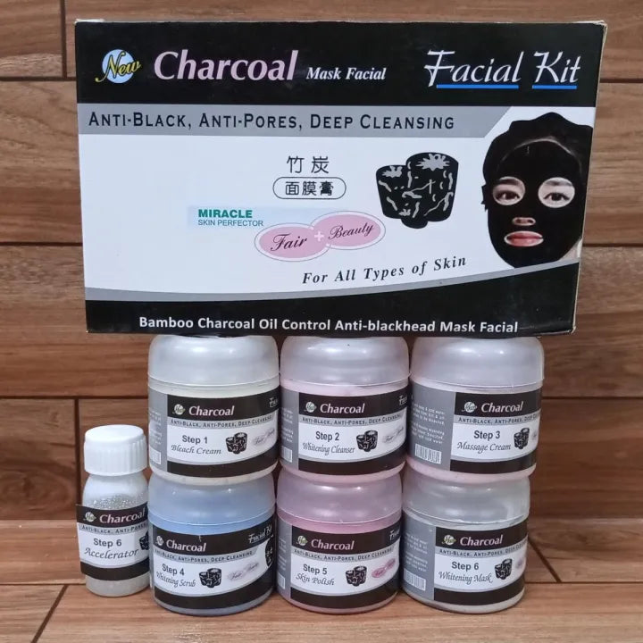 Charcoal Facial Kit (6 x 100 ML) / High Quality Charcoal Facial Kit Set | Premium Skincare & Beauty Products in Pakistan