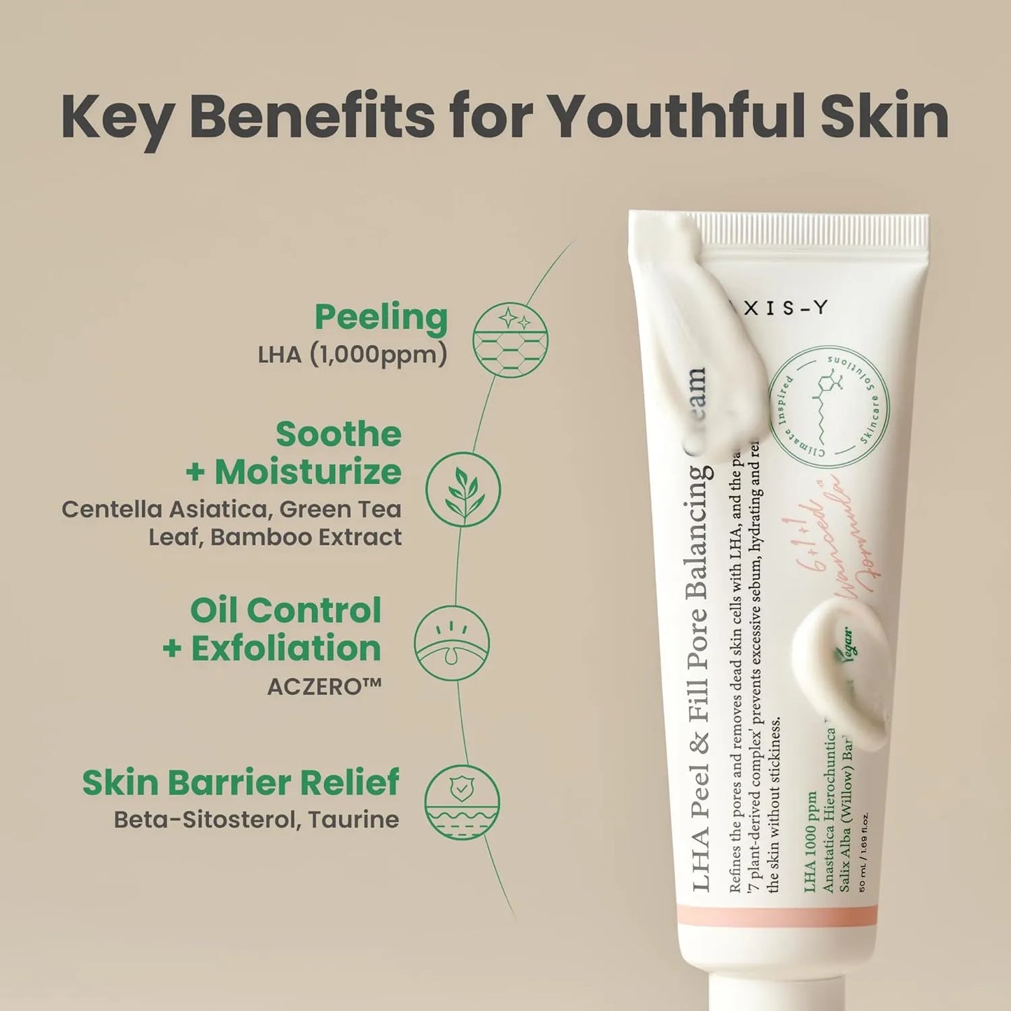 AXIS-Y LHA Peel & Fill Pore Balancing Cream - 50ml
