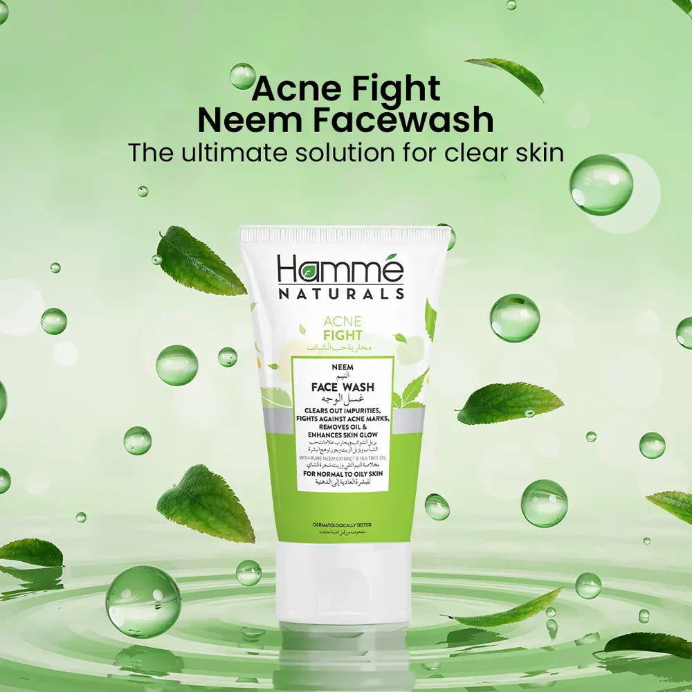 Hamme Natural Acne Fight Neem Face Wash 100ml | Premium Skincare & Beauty Products in Pakistan