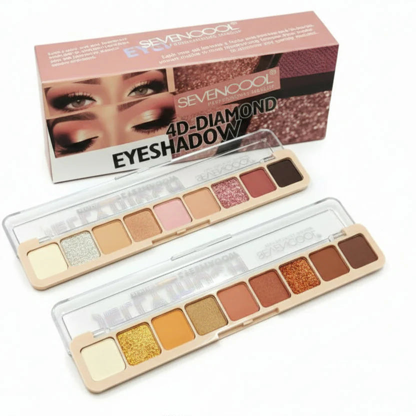 Seven Cool 4D Diamond Eyeshadow Palette - 9 Colors