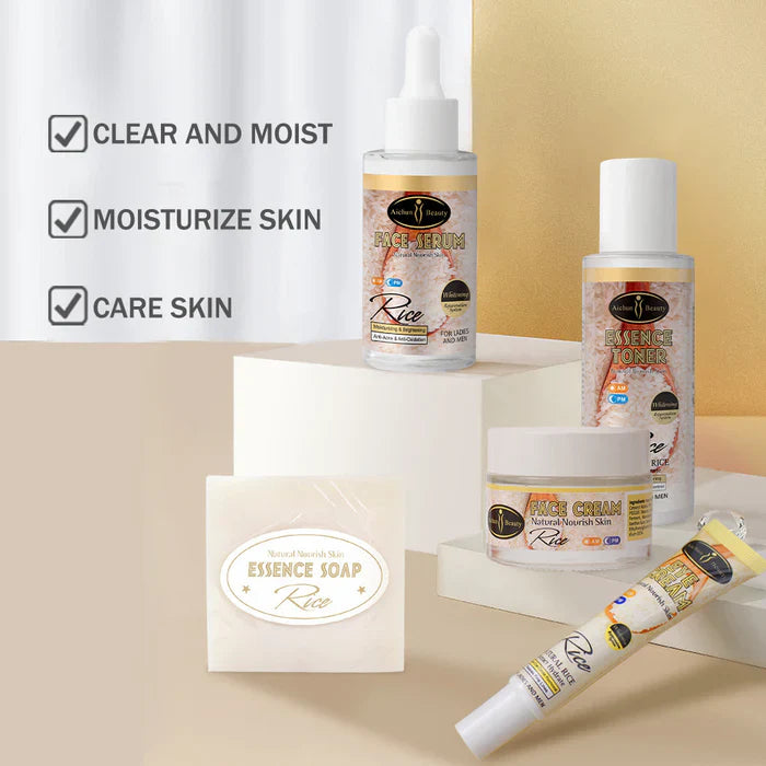 Aichun Beauty 5 Pieces Organic Rice Facial Skin Care Set