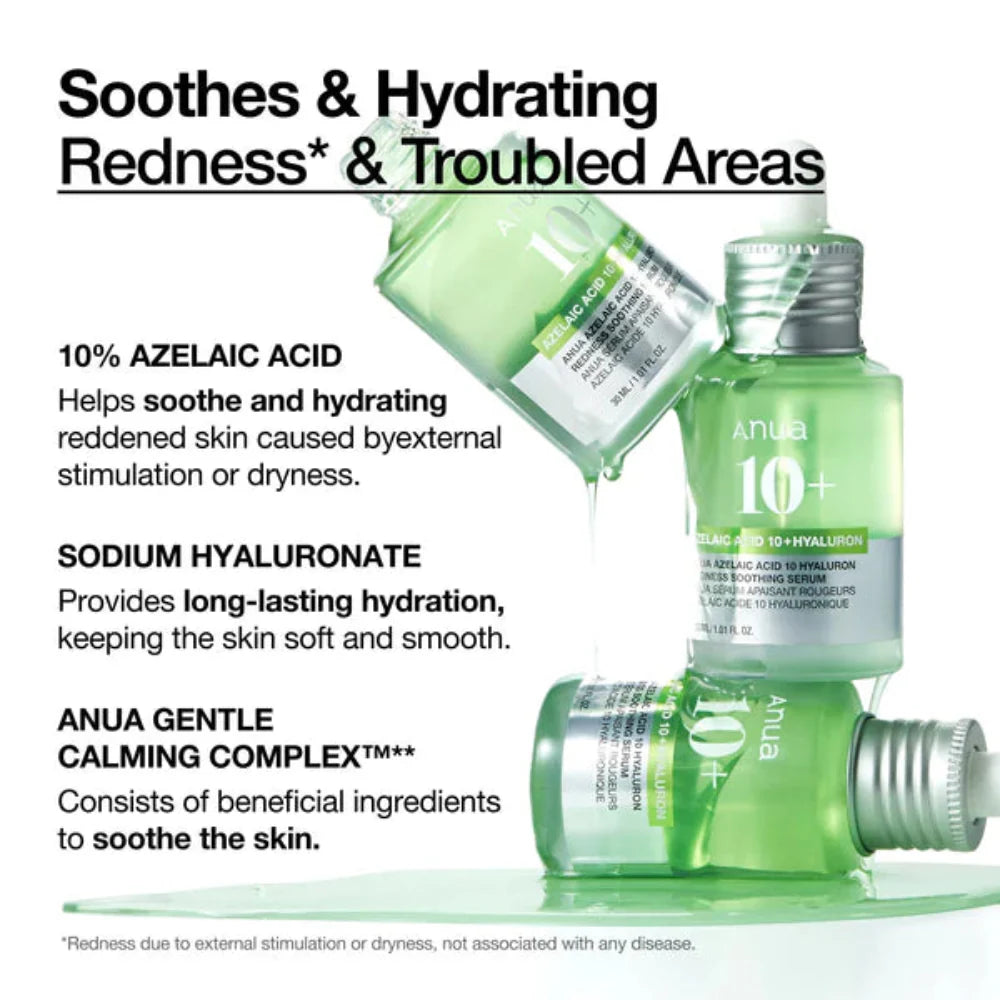 Anua Azelaic Acid 10+ Hyaluron Redness Soothing Serum - 30ml | Premium Skincare & Beauty Products in Pakistan