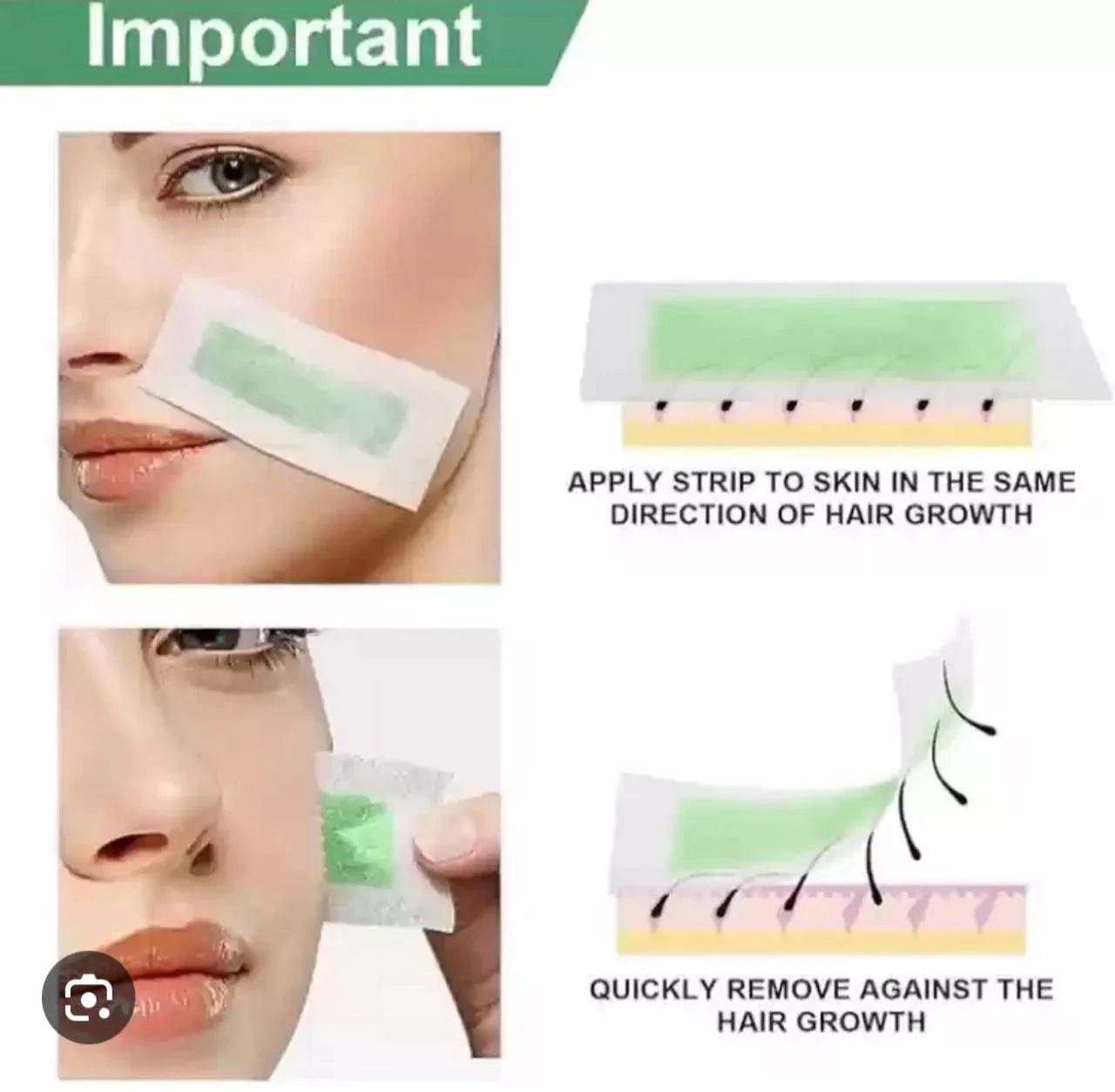 APK Facial Wax strips - 10Pcs