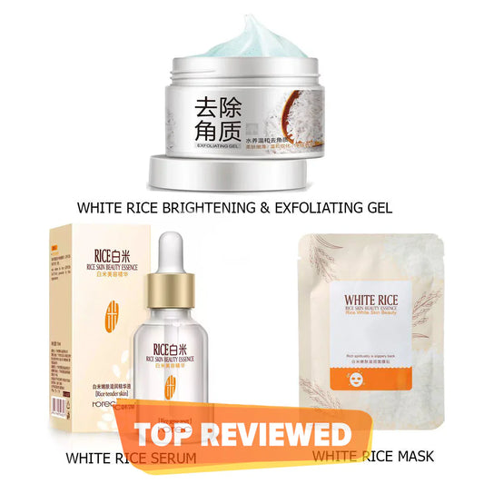BIOAQUA Pack Of 3 (Rice Serum, Exfoliating Rice Gel Face Scrub & Face Sheet Mask)
