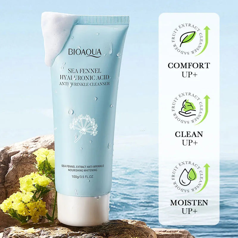 BIOAQUA Sea Fennel Hyaluronic Acid Foaming Facial Cleanser - 100ml