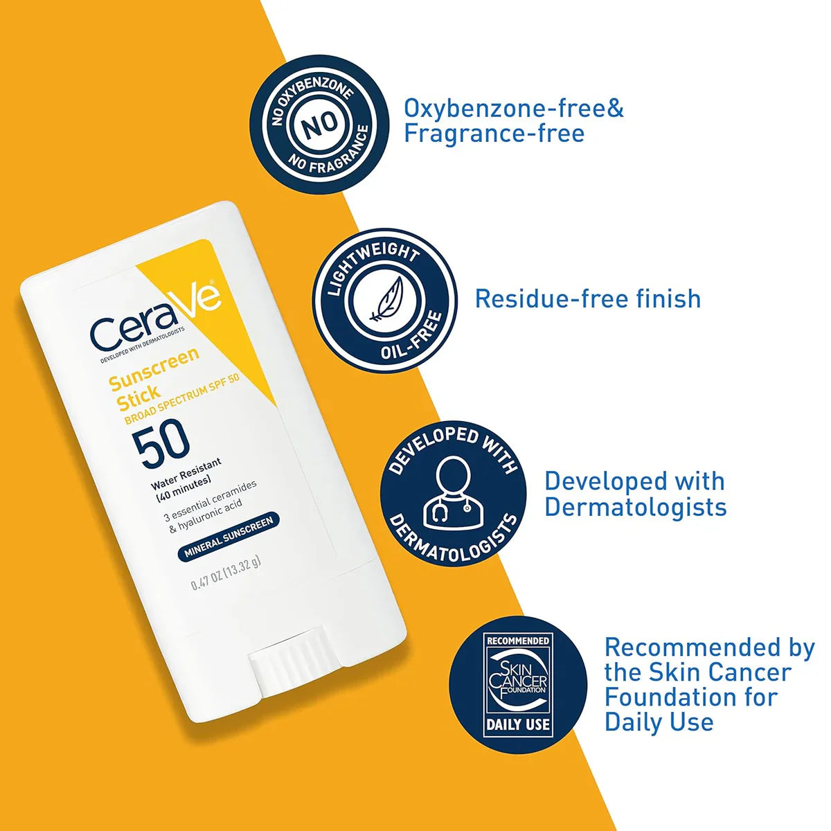 Original Cerave Sunscreen Stick Spf 50 - 13.32g