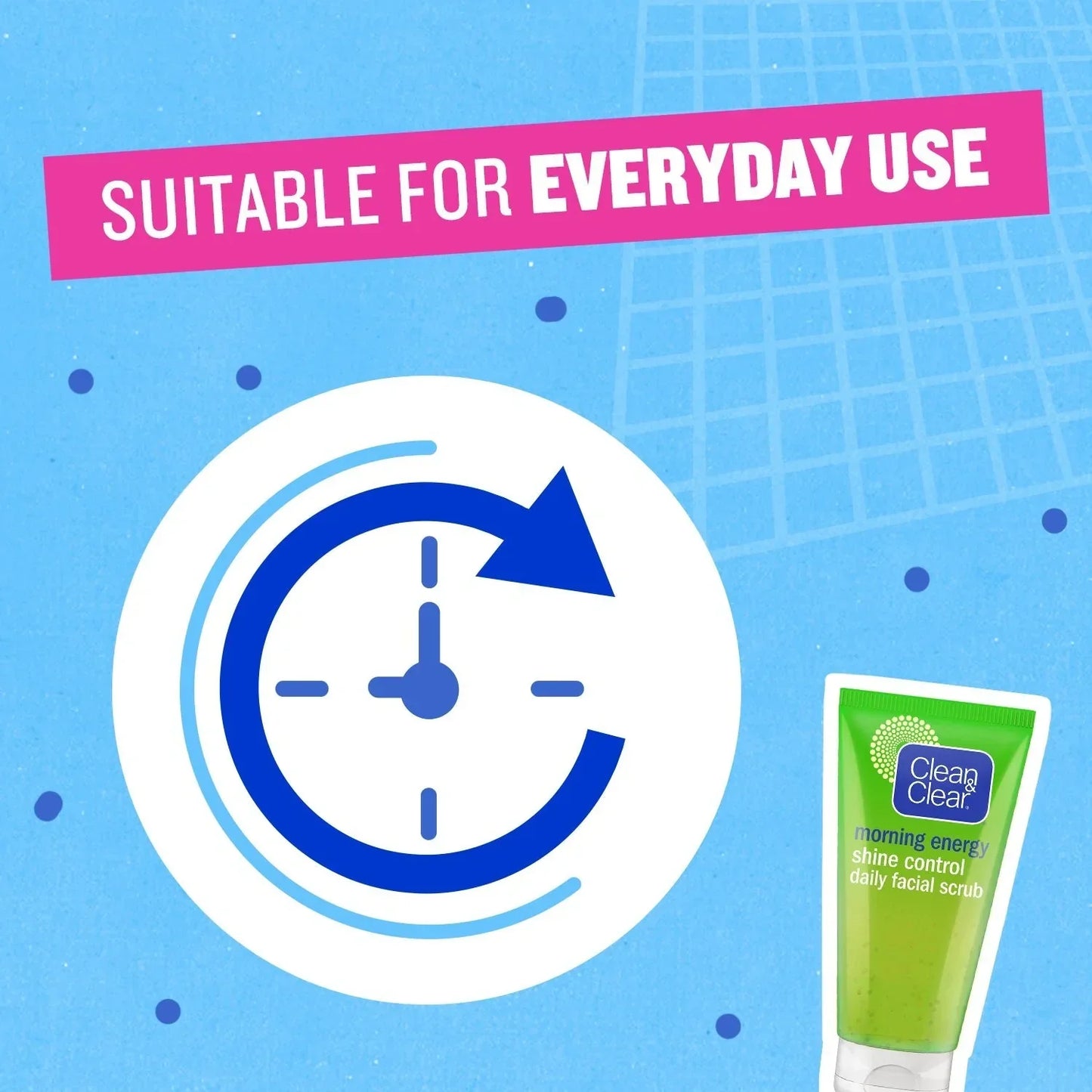 Clean & Clear Morning Energy Shine Control Daily Facial Scrub, Oil-Free - 150ml