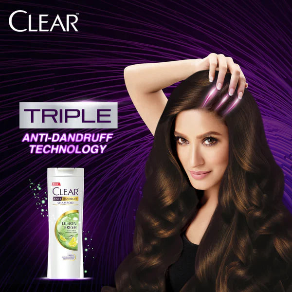 Clear Lemon Fresh Triple Anti-Dandruff Shampoo, 380ml