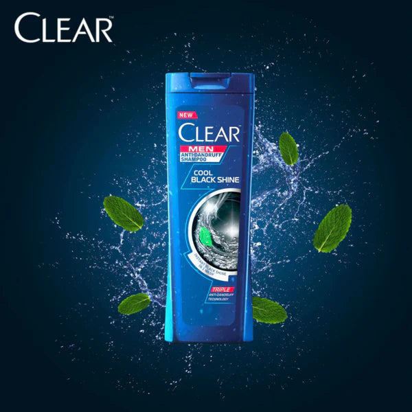 Clear Men Triple Anti-Dandruff Cool Black Shine Shampoo 185ml