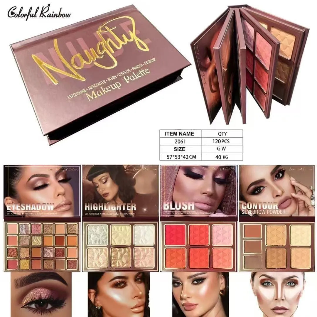 Colourful Rainbow NAUGHTY 4-Fold Makeup Palette
