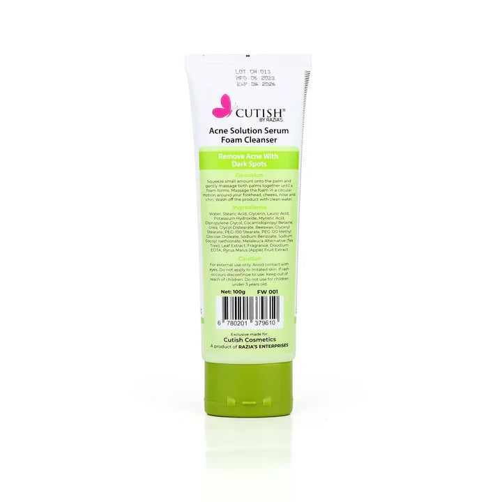 Cutish Acne Solution Serum Facial Foam 100g