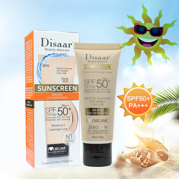 Disaar Sunscreen Bronz Foundation SPF 50 Oil-Free – 40g | Premium Skincare & Beauty Products in Pakistan