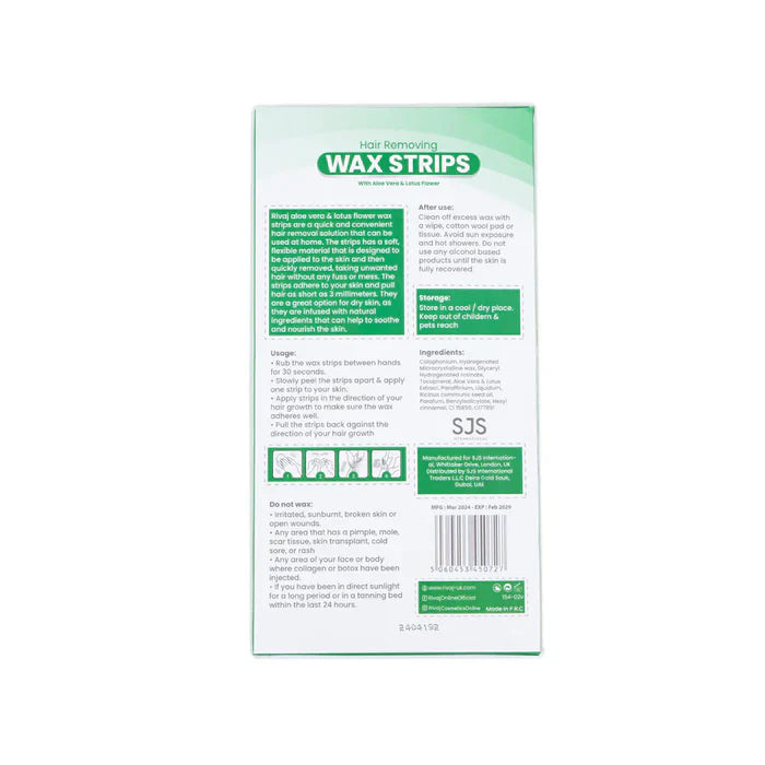 Rivaj UK - Aloe Vera & Lotus Flower Body Wax Strips