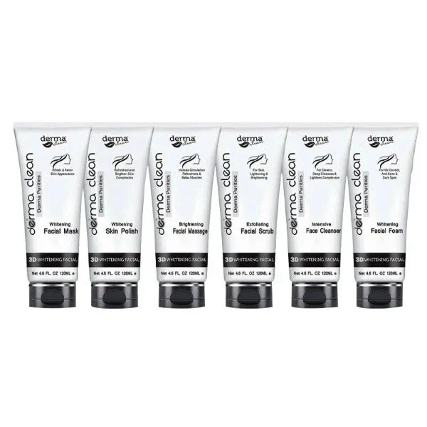 Derma Clean 3D Whitening Facial Kit 6 Pcs - 120ml Each