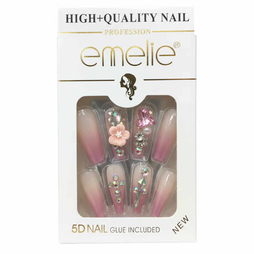 Emelie 5D Artifical Nails With Nail Glue