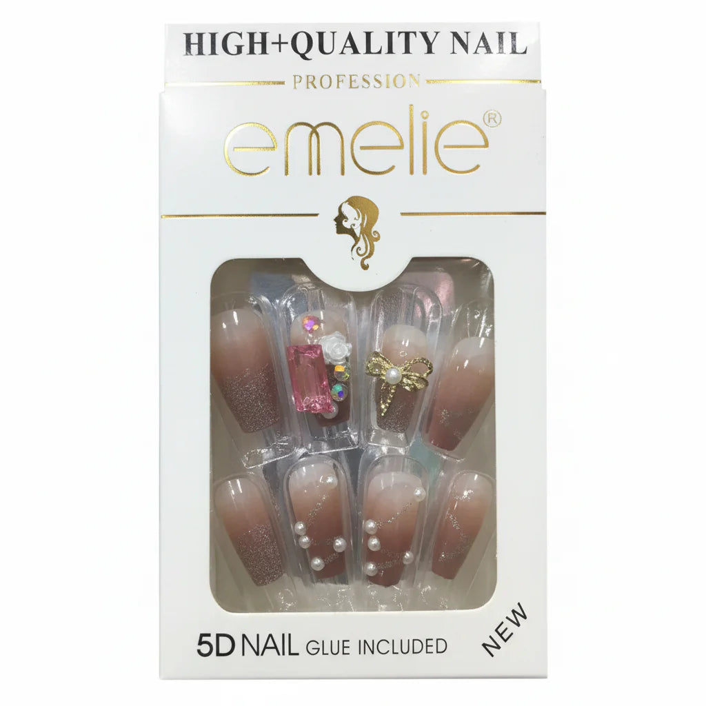 Emelie 5D Artifical Nails With Nail Glue