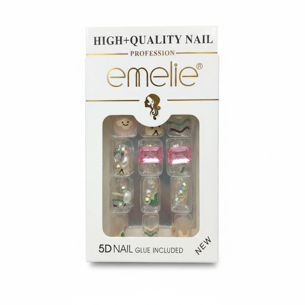 Emelie 5D Artifical Nails With Nail Glue