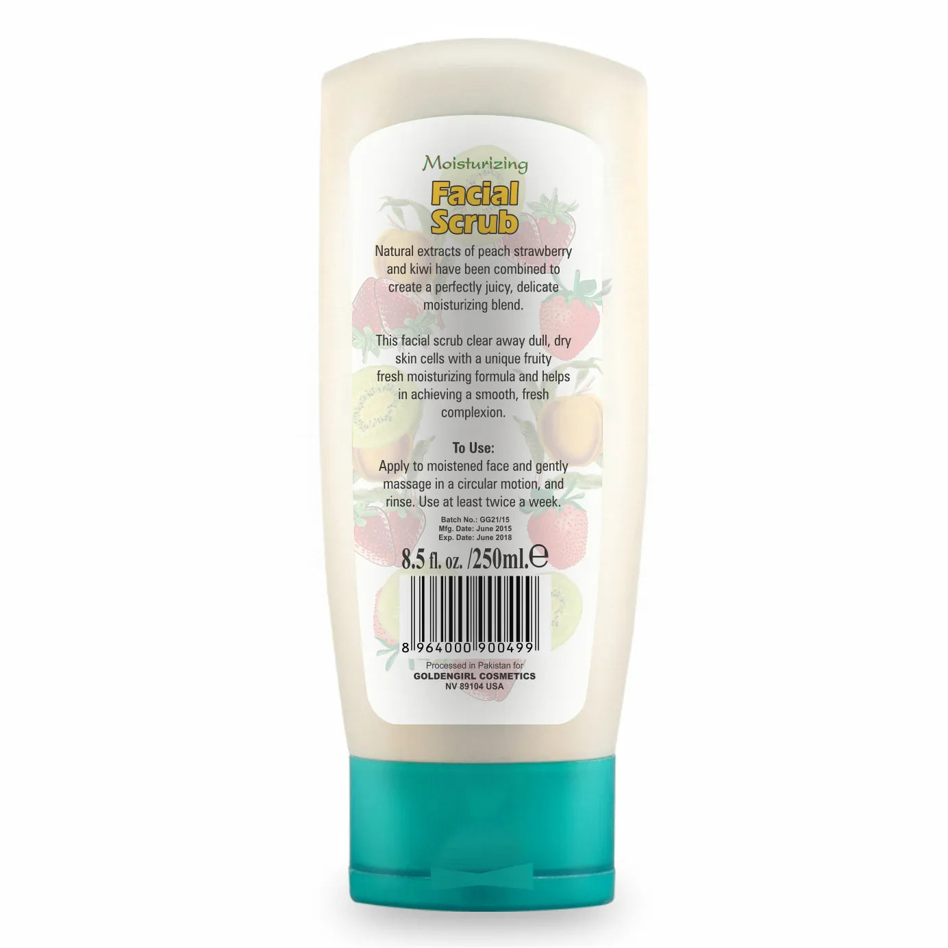 Soft Touch Facial Scrub with Peach, Strawberry, and Kiwi