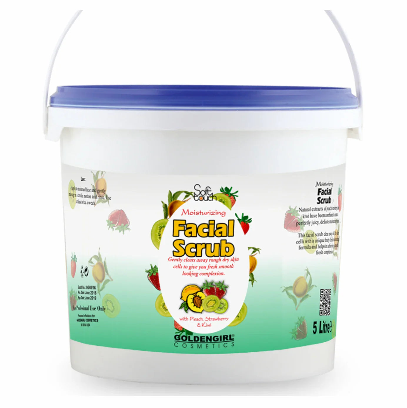 Soft Touch Facial Scrub with Peach, Strawberry, and Kiwi