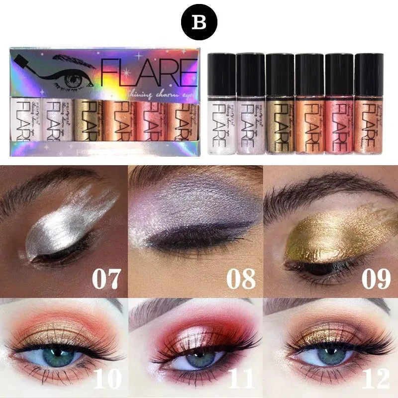 Flare Glitter Eye Shadow - 6Pcs