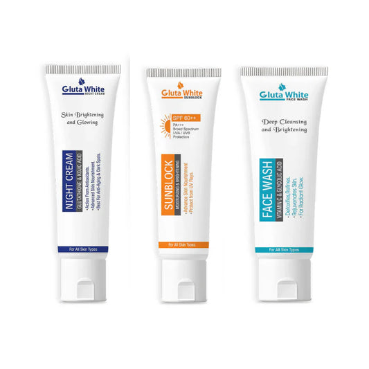 Gluta White Face Whitening Kit Trio Pack | Premium Skincare & Beauty Products in Pakistan