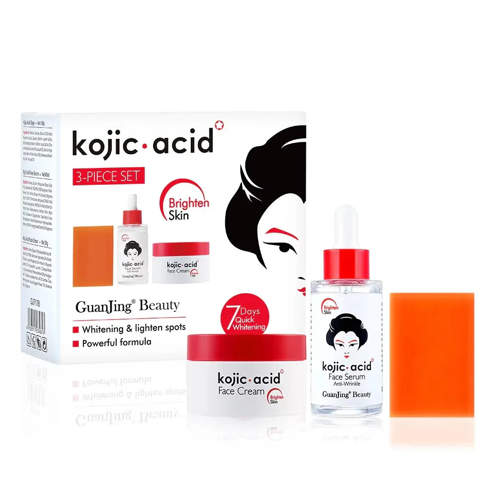 Guanjing Kojic Acid Whitening 3pc Skin Care Set for Brighten Skin | Premium Skincare & Beauty Products in Pakistan